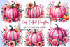 Pink Football Pumpkin Clipart Bundle