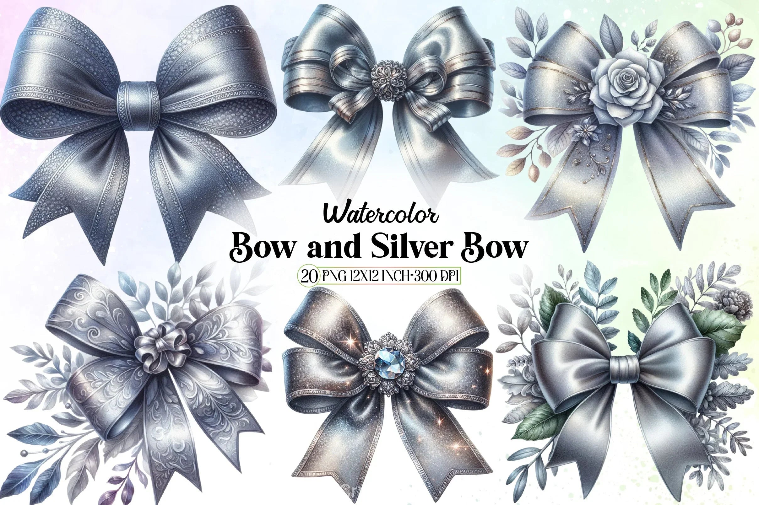 Bow & Silver Clipart Bundle - CraftNest - Digital Crafting and Art