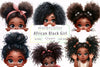 Peekaboo African Black Girl Clipart Bundle 1