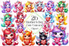 Mothers Day Cute Unicorn Clipart Bundle