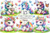 Cute Unicorn Clipart Bundle 13