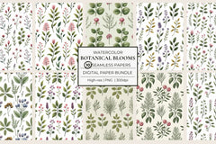 Botanical Blooms Seamless Papers - CraftNest - Digital Crafting and Art