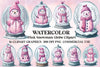 Pink Snowman In Snow Globe Clipart Bundle 1