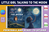 Little Girl Talking to the Moon