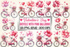 Valentine Bicycle Pink Balloons Clipart Bundle