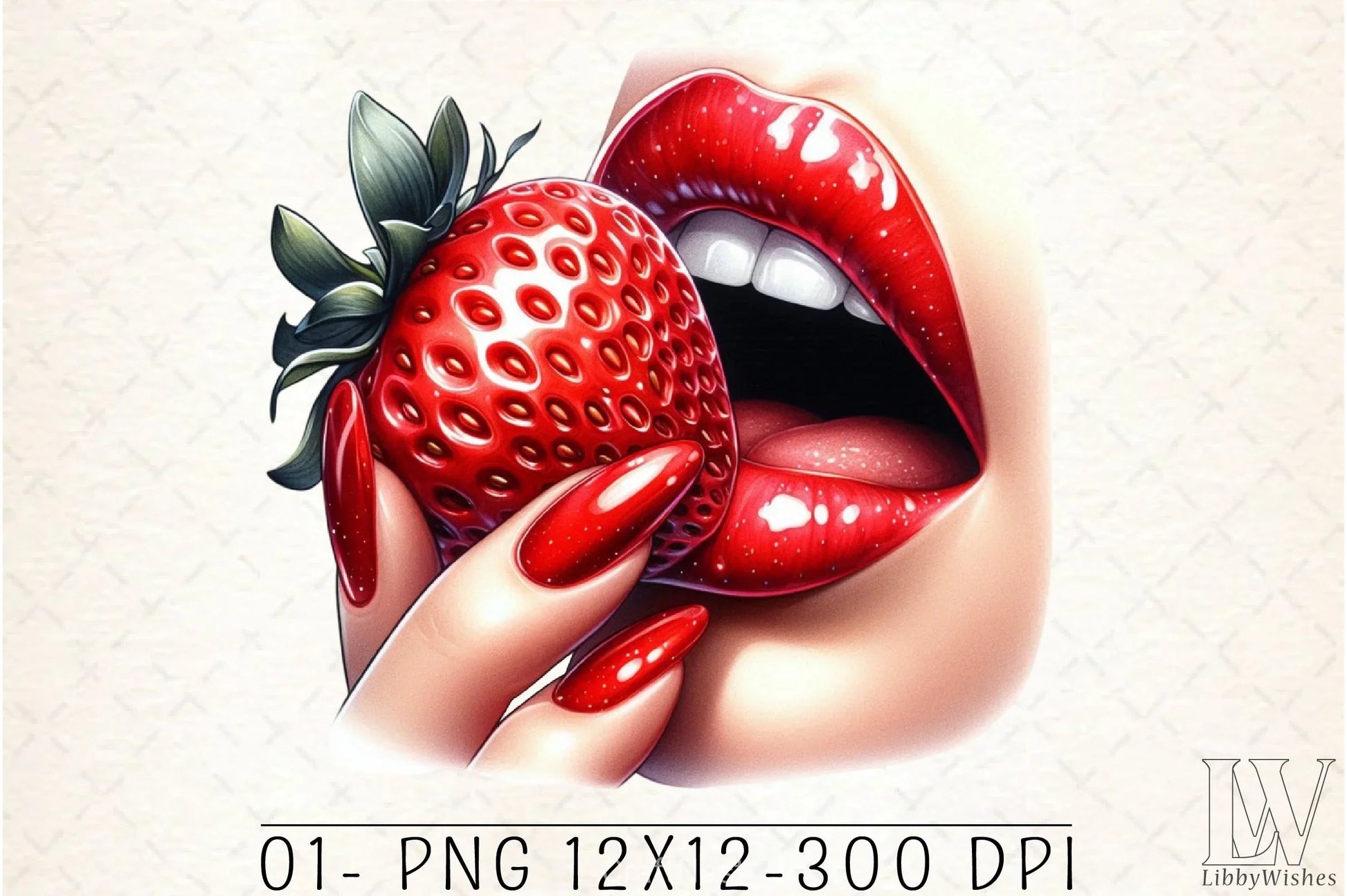 Glossy Red Lips & Strawberry Clipart Bundle 5 - CraftNest - Digital Crafting and Art