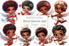 Cute African American Cupid Clipart Bundle