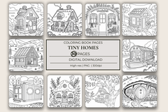Tiny Homes Coloring Book - CraftNest - Digital Crafting and Art