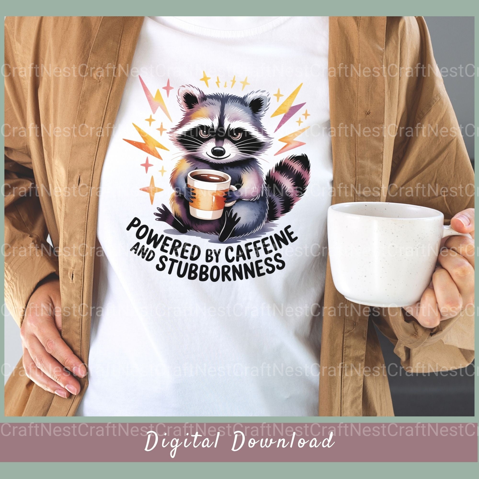 Raccoon Stubborn Shirt Clipart Bundle