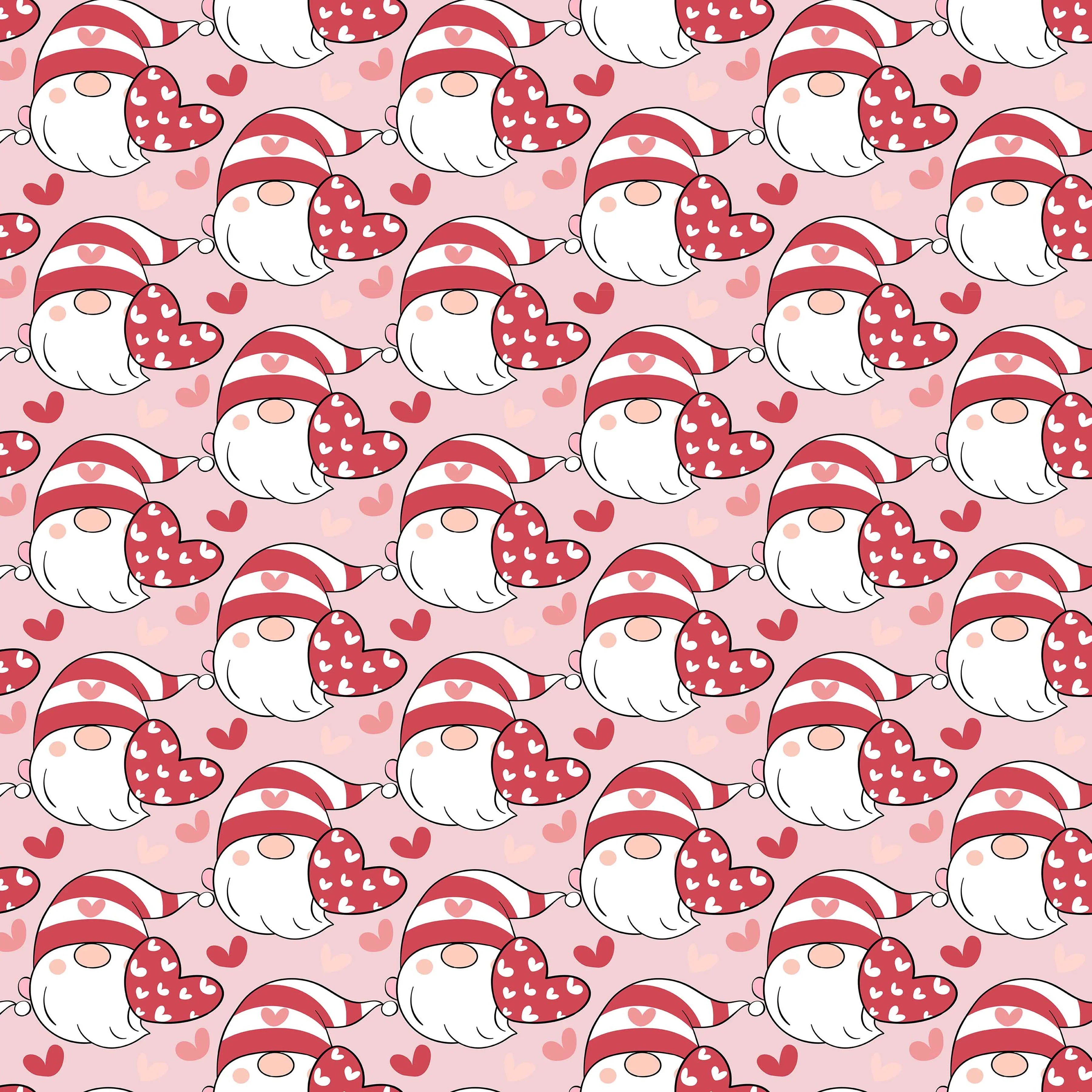 Valentines Day Gnome Seamless Digital Paper - CraftNest - Digital Crafting and Art