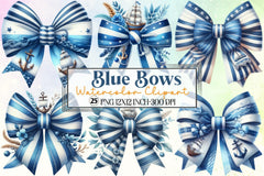 Blue Bows Clipart Bundle - CraftNest - Digital Crafting and Art