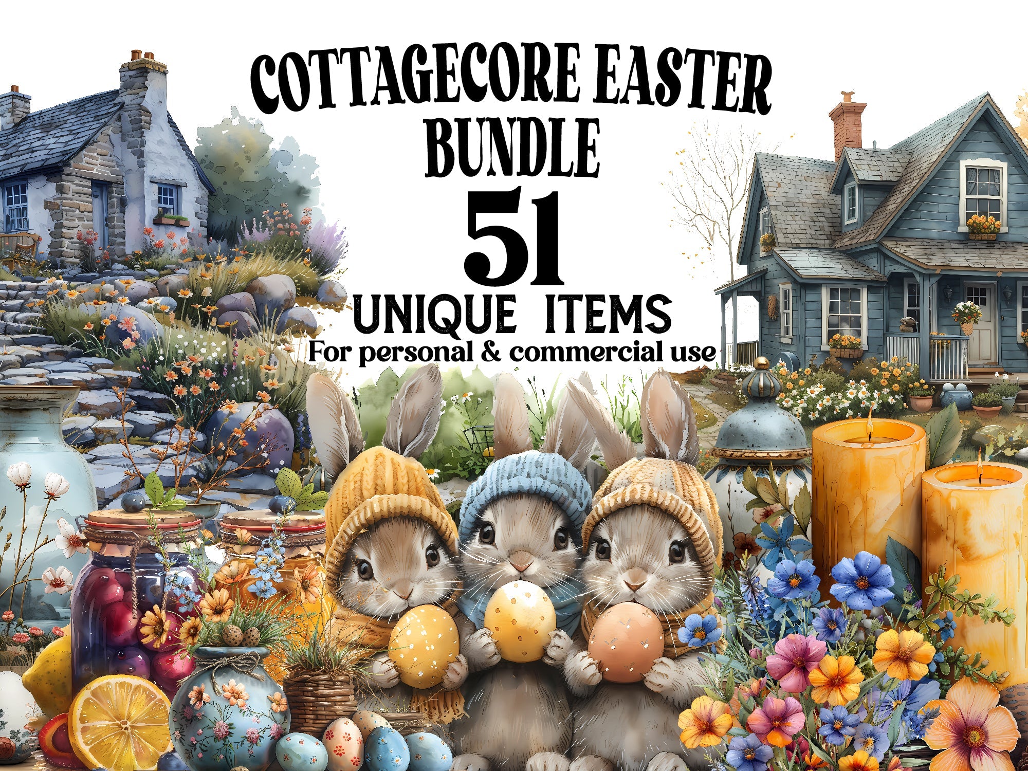 Cottagecore Eastern Clipart - CraftNest