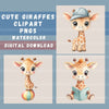 Cute Giraffes Clipart Bundle