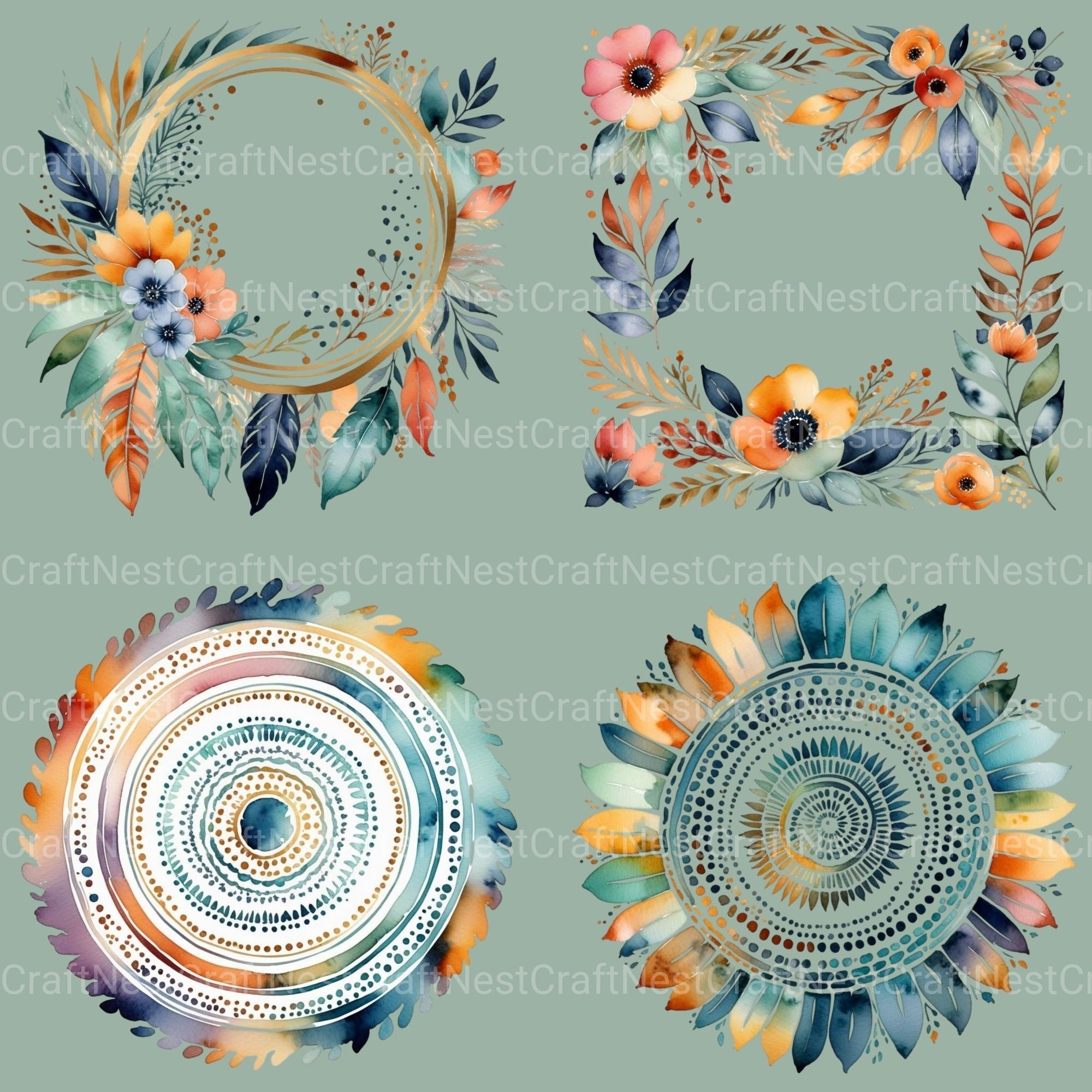 Abstract Boho Clipart Bundle