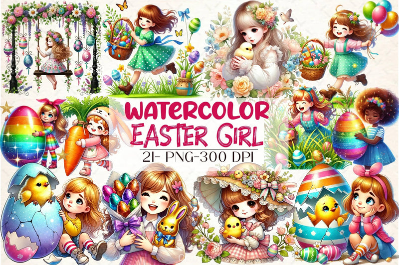 Easter Girl Clipart Bundle - CraftNest - Digital Crafting and Art