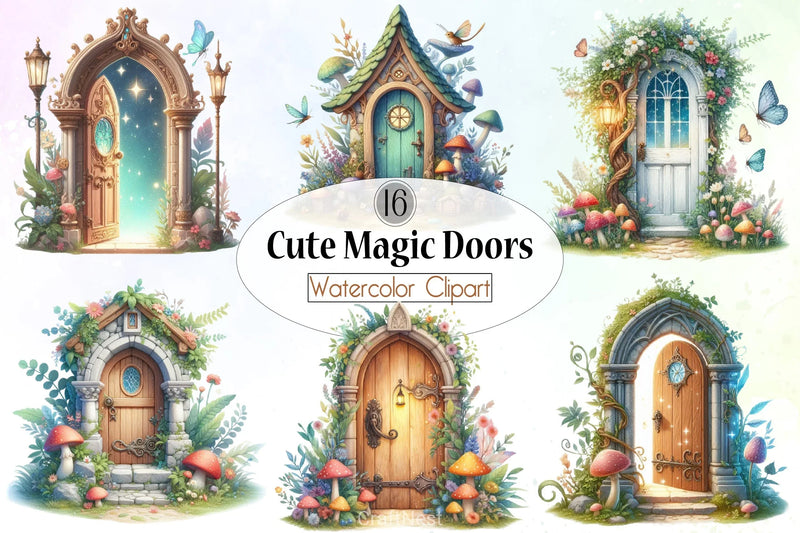 Cute Magic Doors Clipart Bundle - CraftNest - Digital Crafting and Art