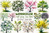 Pastel Spring Trees Clipart Bundle