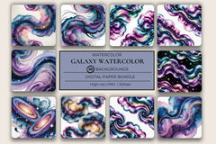 Galaxy Watercolor Background Papers - CraftNest - Digital Crafting and Art