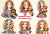 Caucasian Girls Clipart Bundle