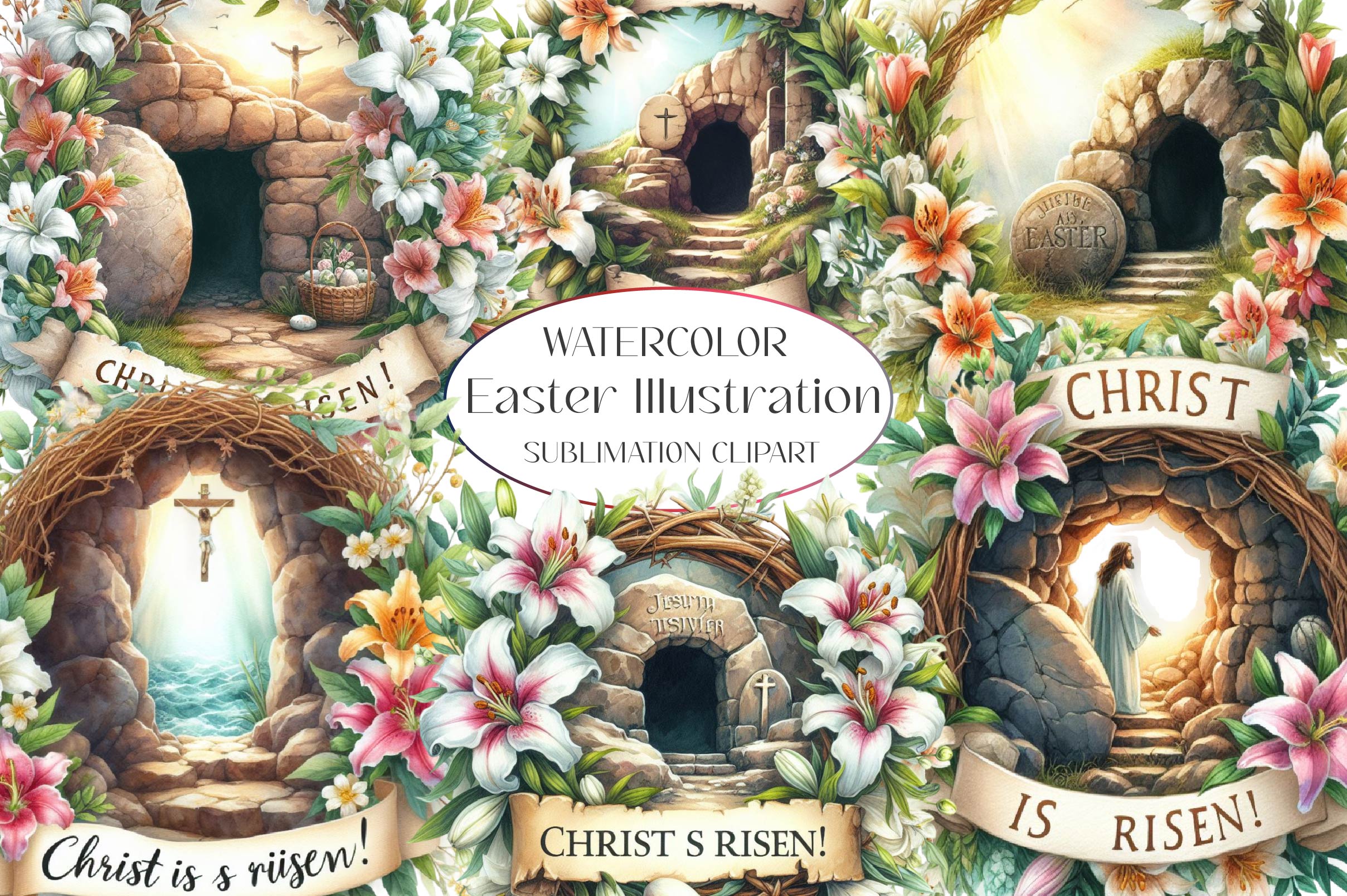 Easter Illustration Clipart Bundle