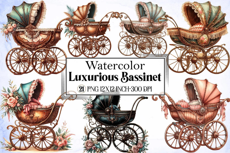 Luxurious Bassinet Clipart Bundle - CraftNest - Digital Crafting and Art