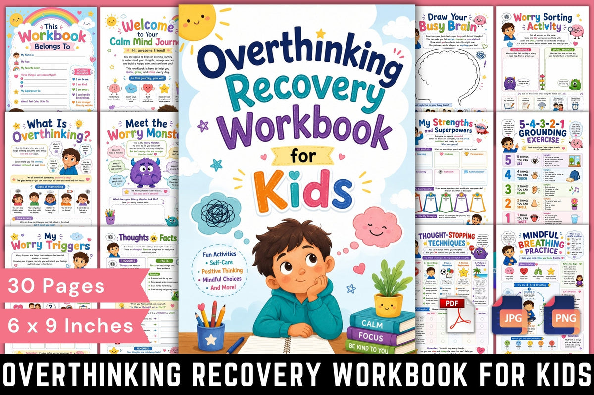 Overthinking Recovery Workbook for Kids