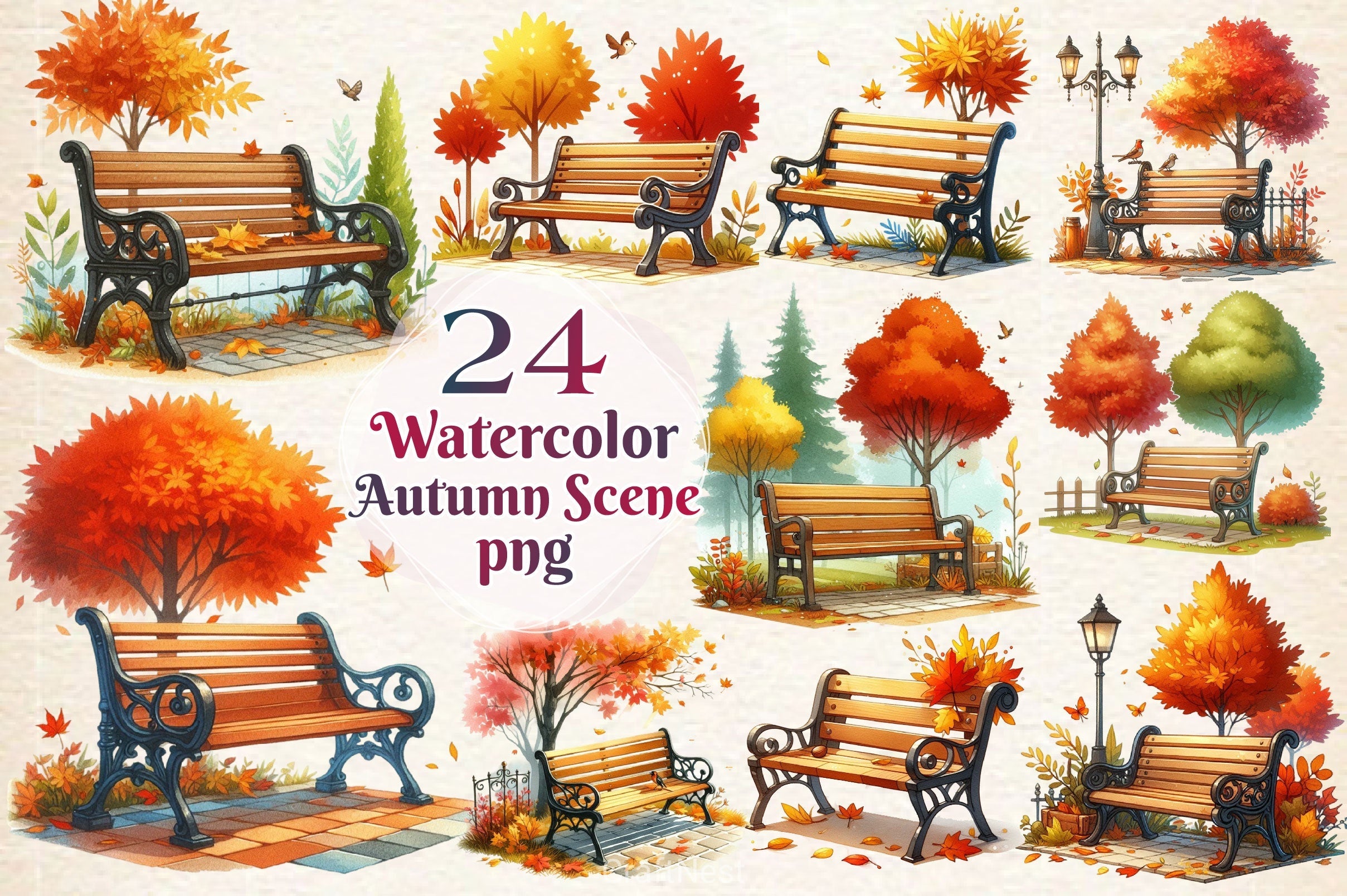 Autumn Scene Clipart Bundle 2