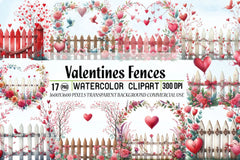 Valentine Fences Clipart Bundle - CraftNest - Digital Crafting and Art