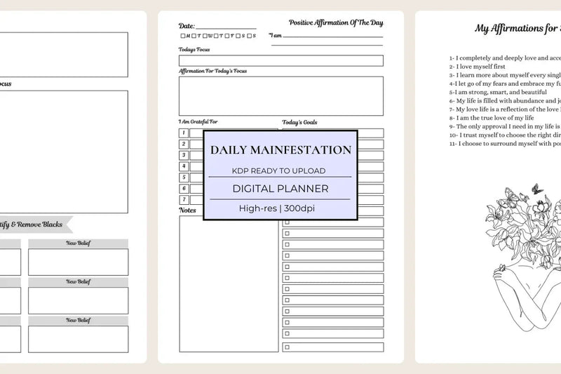 Daily Manifestation Journal KDP Planner - CraftNest - Digital Crafting and Art