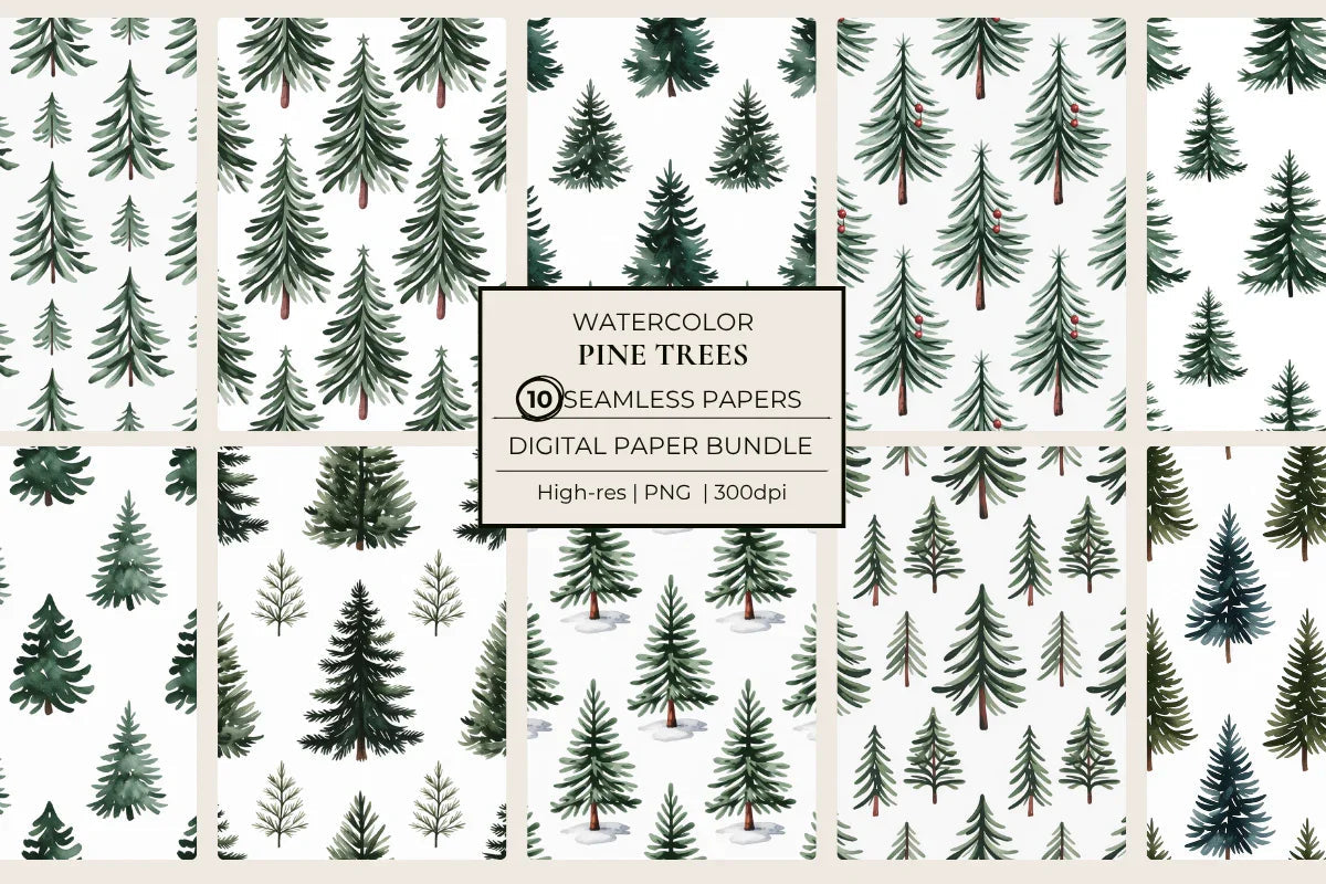 Pine Trees Seamless Papers - CraftNest - Digital Crafting and Art