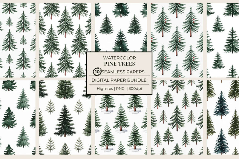 Pine Trees Seamless Papers - CraftNest - Digital Crafting and Art