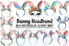 Bunny Headband Clipart Bundle - CraftNest - Digital Crafting and Art