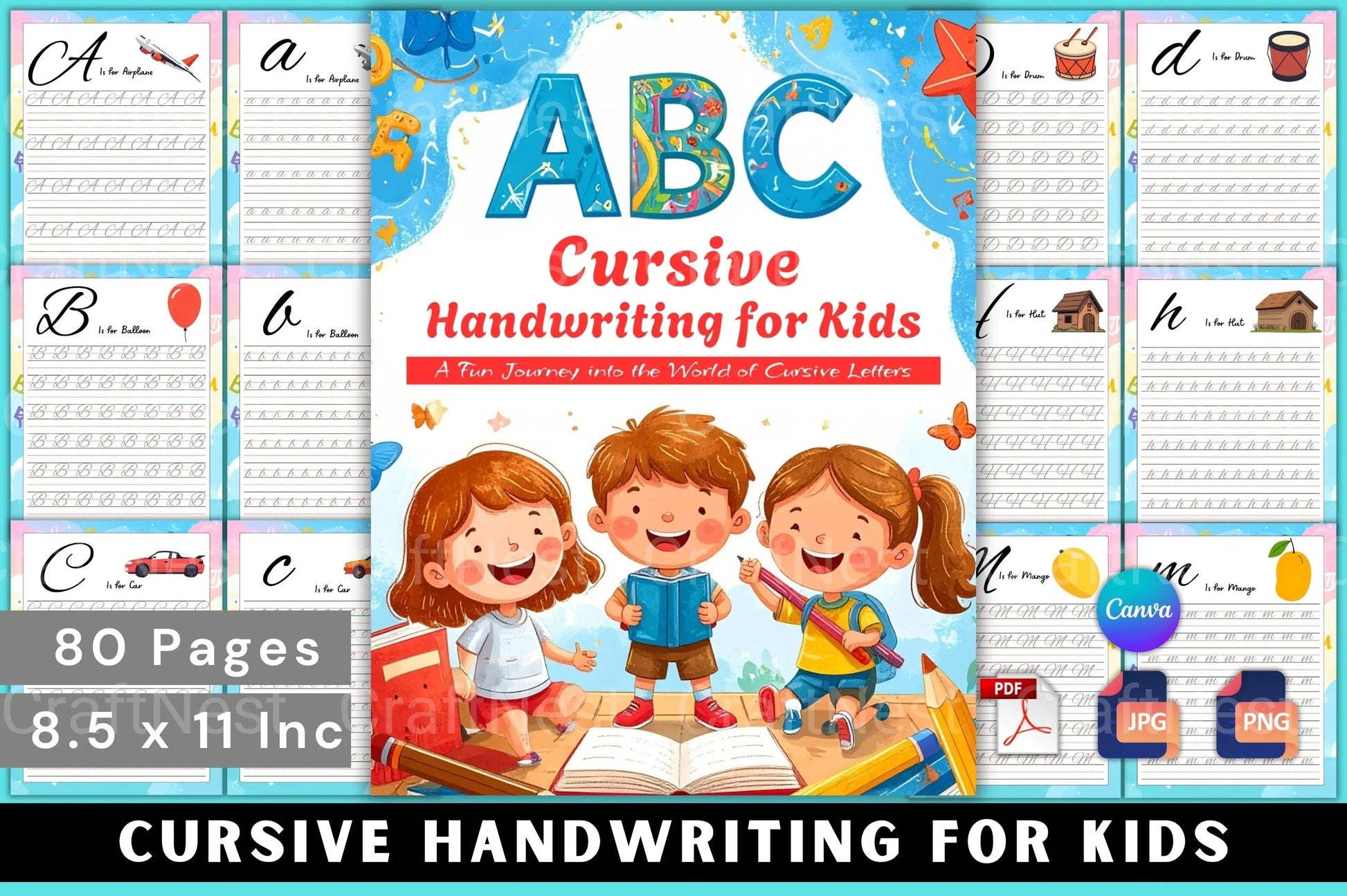 Cursive Handwriting Practice for Kids - CraftNest - Digital Crafting and Art
