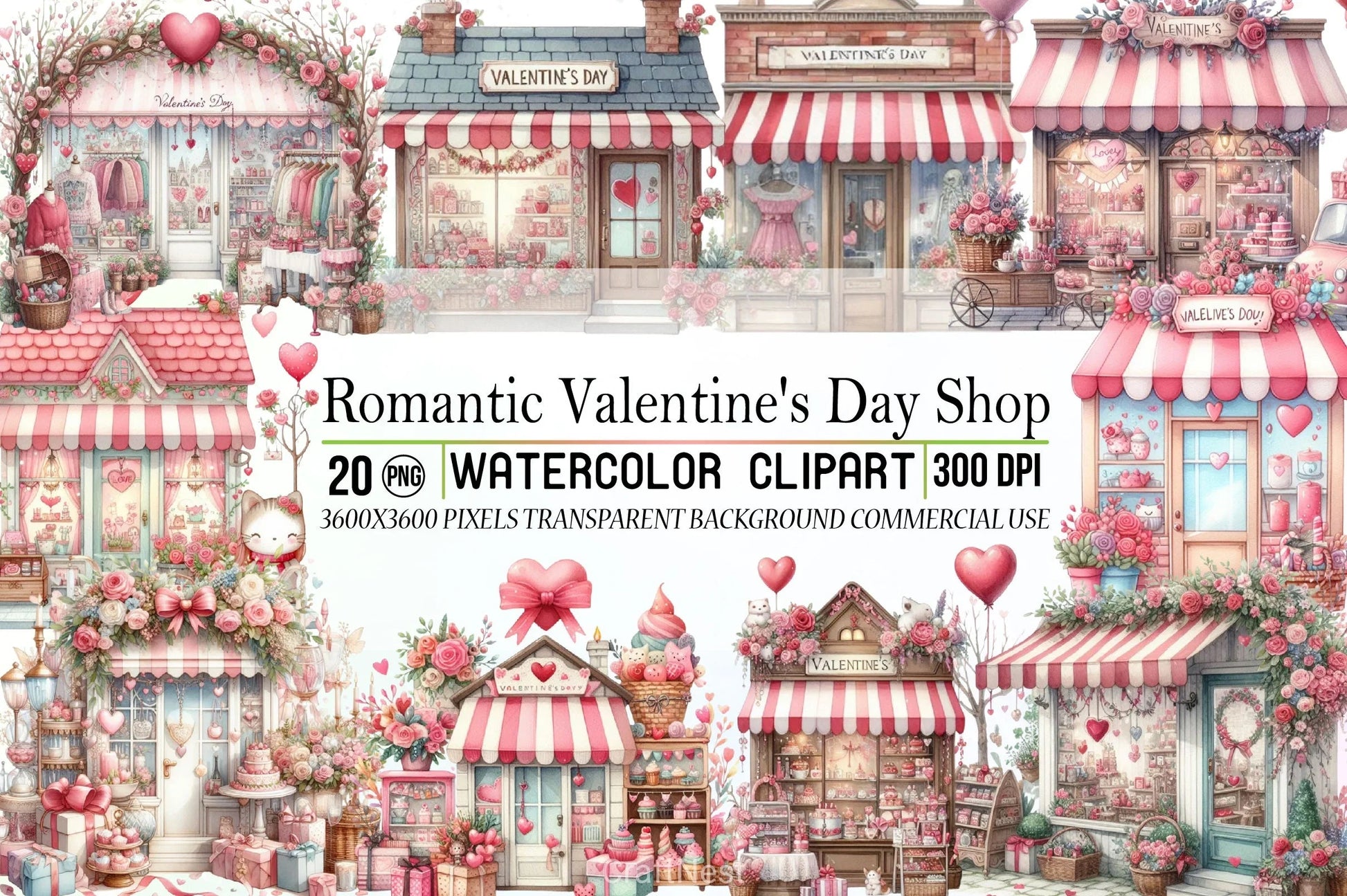Romantic Valentine's Day Clipart Bundle - CraftNest - Digital Crafting and Art