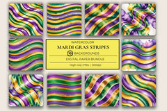 Mardi Gras Stripes Background Papers - CraftNest - Digital Crafting and Art