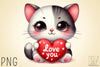 Love You Cat Valentine's Day Clipart Bundle