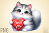 Love You Cat Valentine's Day Clipart Bundle