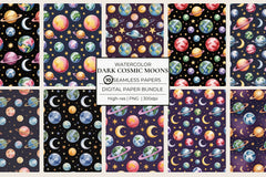 Dark Cosmic Patterns Seamless Papers - CraftNest - Digital Crafting and Art