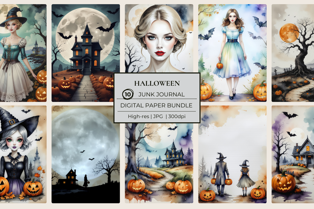 Halloween Junk Journal Papers