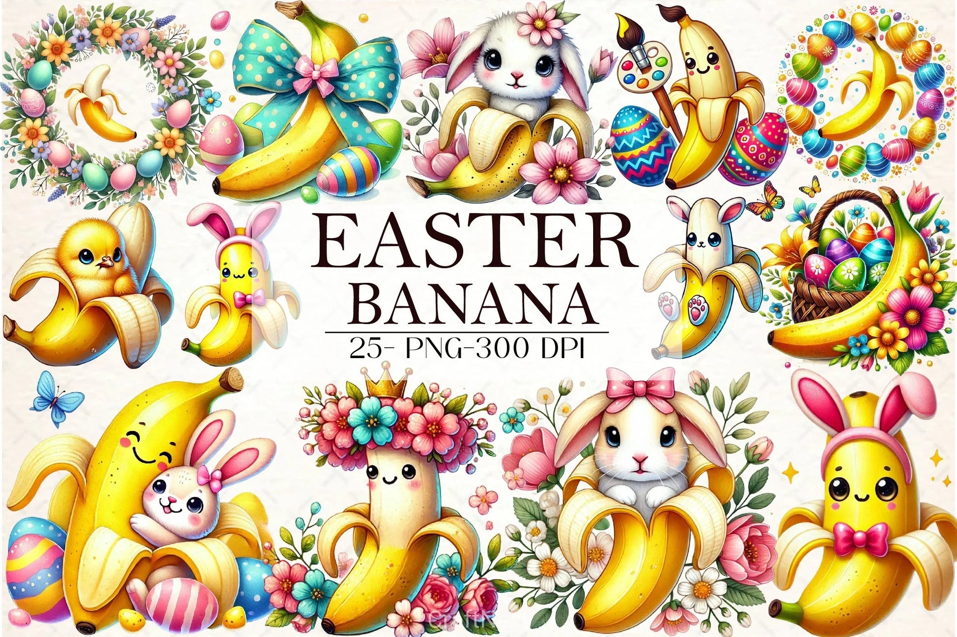 Easter Banana Clipart Bundle - CraftNest - Digital Crafting and Art