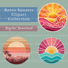 Retro Sunsets Clipart Bundle 1