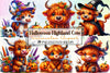 Cute Halloween Highland Cow Clipart Bundle