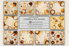 Coffee Stains Background Papers - CraftNest - Digital Crafting and Art