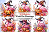 Witch Hat Flamingo Clipart Bundle