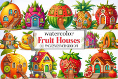 Fruit Houses Clipart Bundle - CraftNest - Digital Crafting and Art