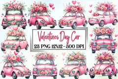 Valentine's Day Car Clipart Bundle - CraftNest - Digital Crafting and Art