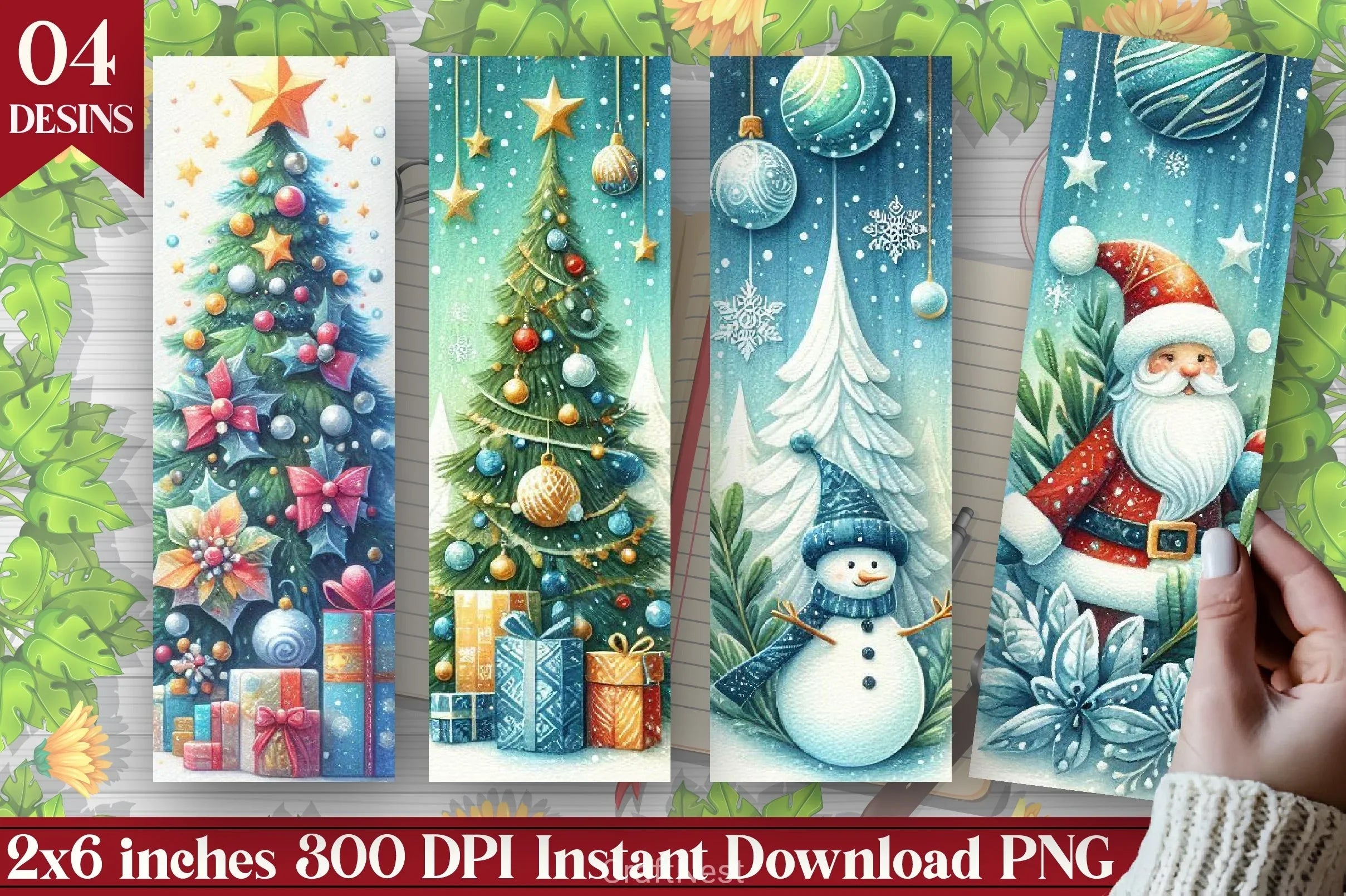 Christmas Bookmark Junk Journal 4 - CraftNest - Digital Crafting and Art