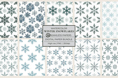 Winter Snowflakes Seamless Papers - CraftNest - Digital Crafting and Art