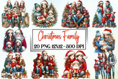 Christmas Family Clipart Bundle - CraftNest - Digital Crafting and Art