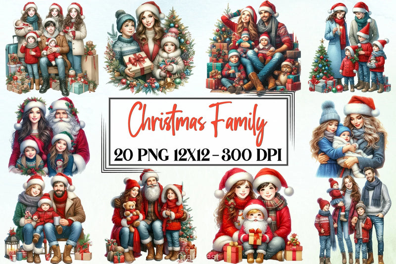 Christmas Family Clipart Bundle - CraftNest - Digital Crafting and Art